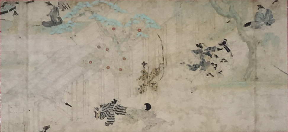 □『男(お)衾(ぶすま)三郎(さぶろう)絵詞(えことば)』武蔵(むさし)国(のくに)・男(お)衾(ぶすま)三郎(さぶろう)の館（東京国立博物館蔵）