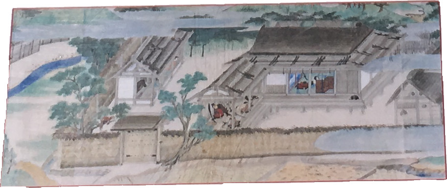 □『法(ほう)然(ねん)上人(じょうにん)絵伝(えでん)（模本）』美作(みまさか)国(のくに)・漆間(うるま)時国(ときくに)の館（東京国立博物館蔵）